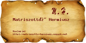 Matriszottó Hermiusz névjegykártya